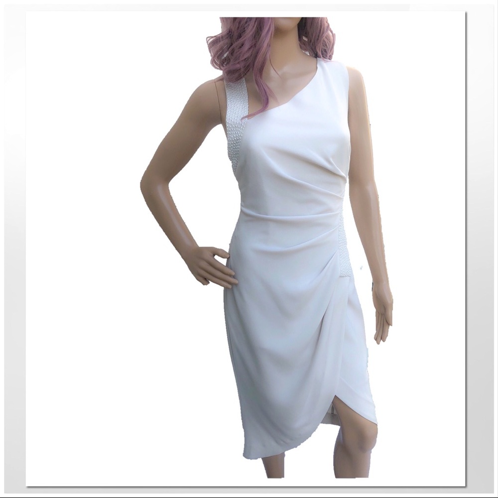 Halston Heritage White Asymmetrical Dress